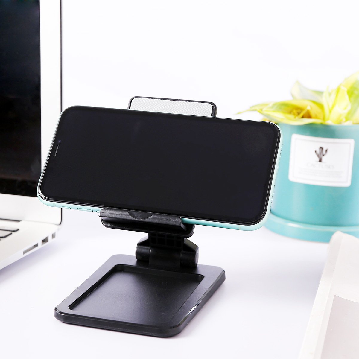 GLOTRENDS Cell Phone Stand Fully Foldable Angle Adjustable Phone Holder Stand for Desk, Compatiable with Smartphones/iPhone/iPad/Tablets/Kindle