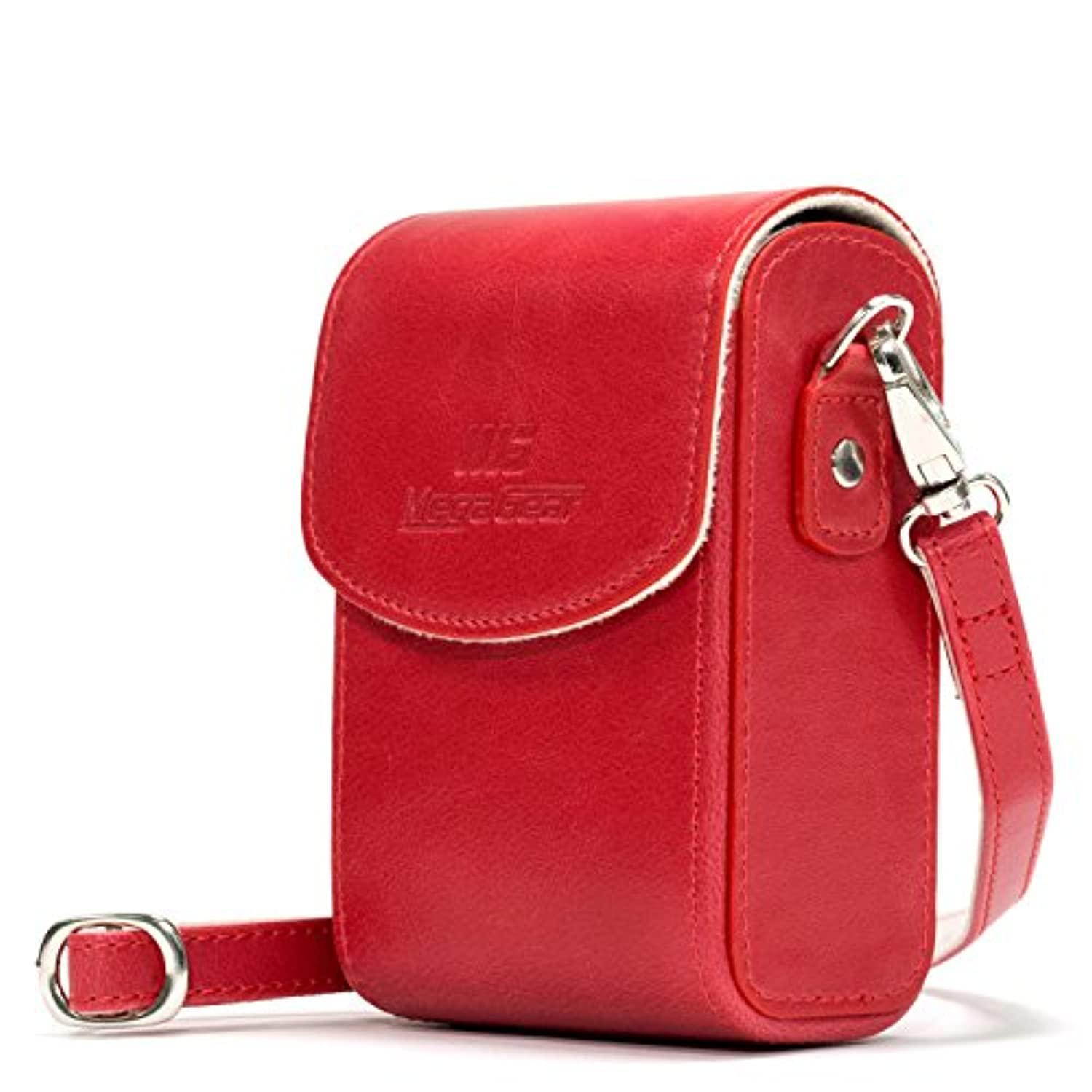 Megagear Mg1218 Nikon coolpix A1000, A900 Leather camera case with Strap - Red