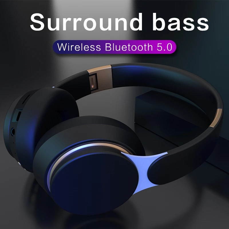 Wireless Headphones Bluetooth 5.0 Headset Foldable Stereo Adjustable Earphones With Mic for phone Pc TV Xiaomi Huawei