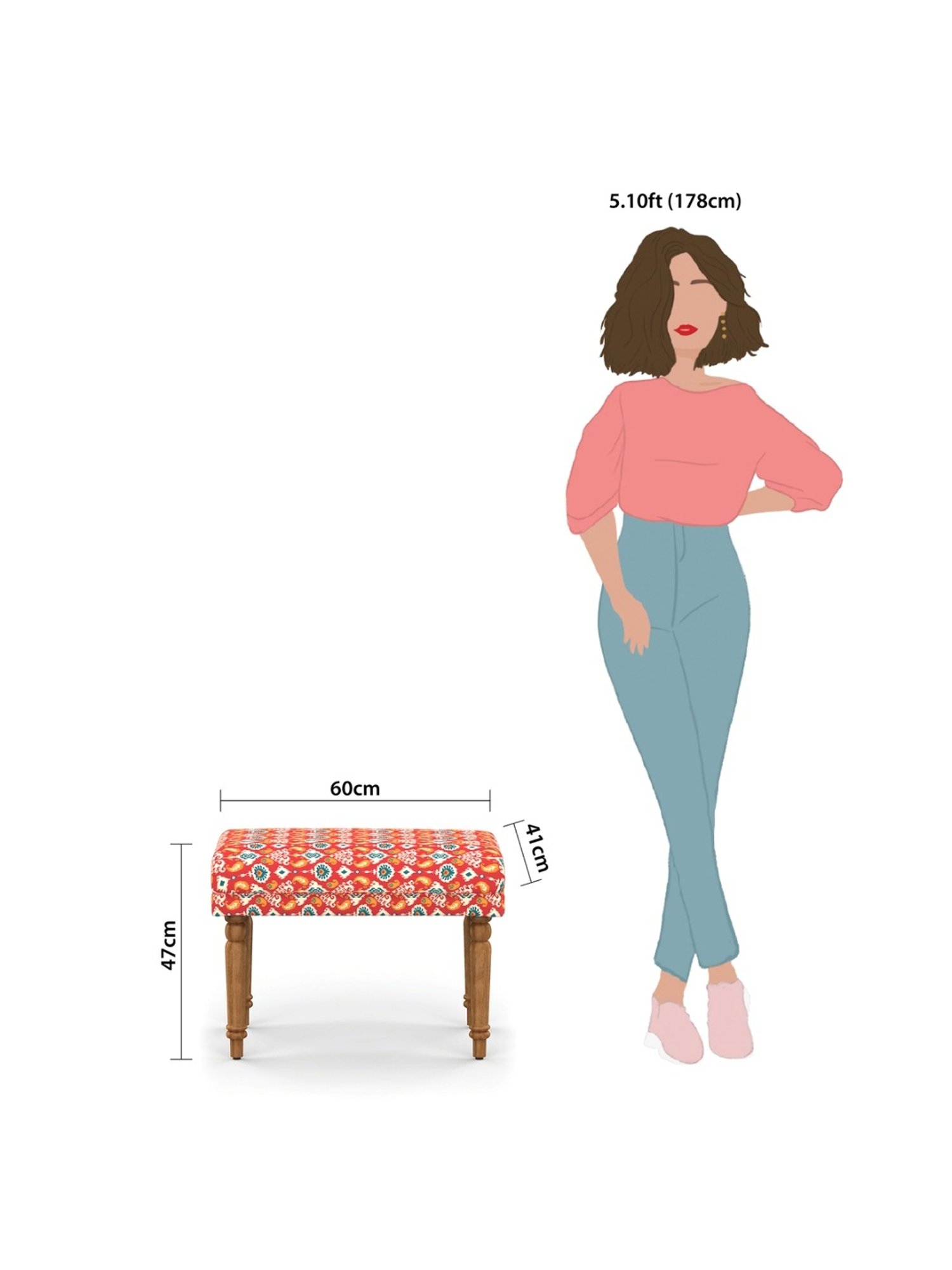 Picardy Vanity Stool Fabric/Antique Pearl - Acme Furniture