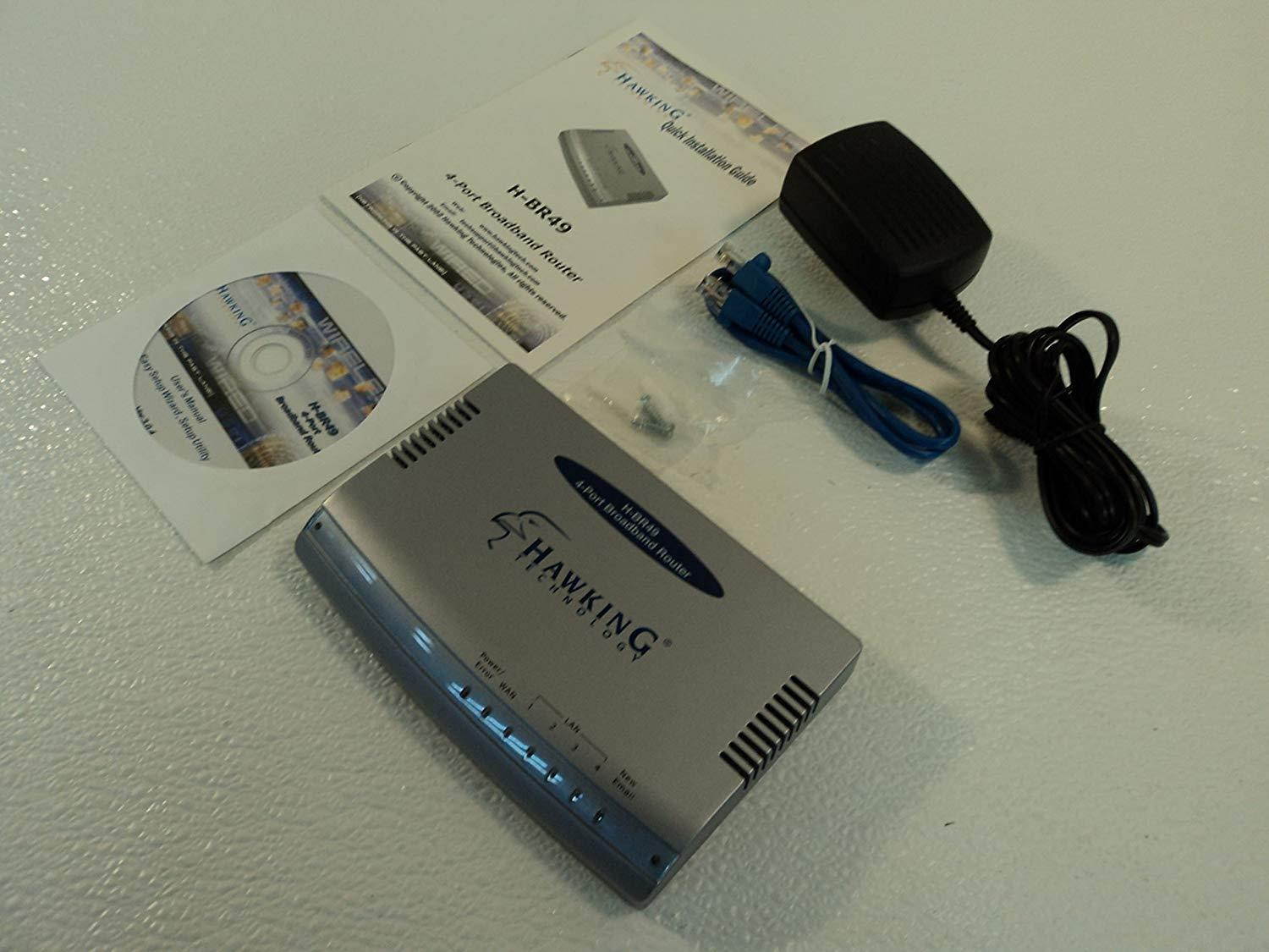 Hawking Technology 4 Port Broadband Router EtherSwitch Gray H-BR49