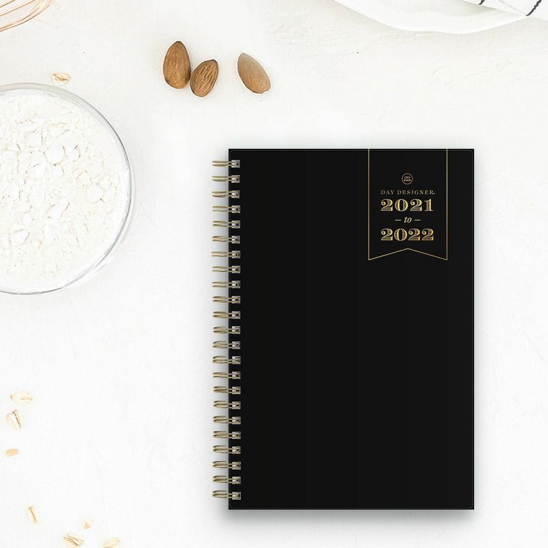 2021-22 Academic Planner 5" x 8" Flexible Plastic Cover Wirebound Weekly/Monthly Black - Day Designer