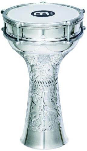 meinl percussion darbuka with hand hammered aluminum shell  made in turkey  5 7/8" tunable synthetic head, 2year warranty he113