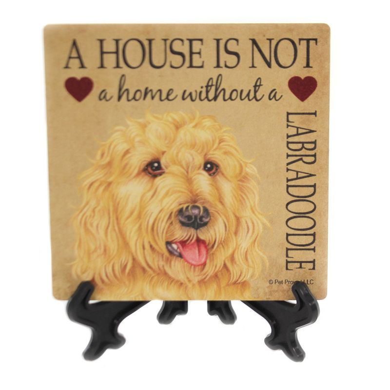 Animal 4.0" Labradoodle - Home Cork Back Coaster Easel Sjt Enterprises  -  Coasters