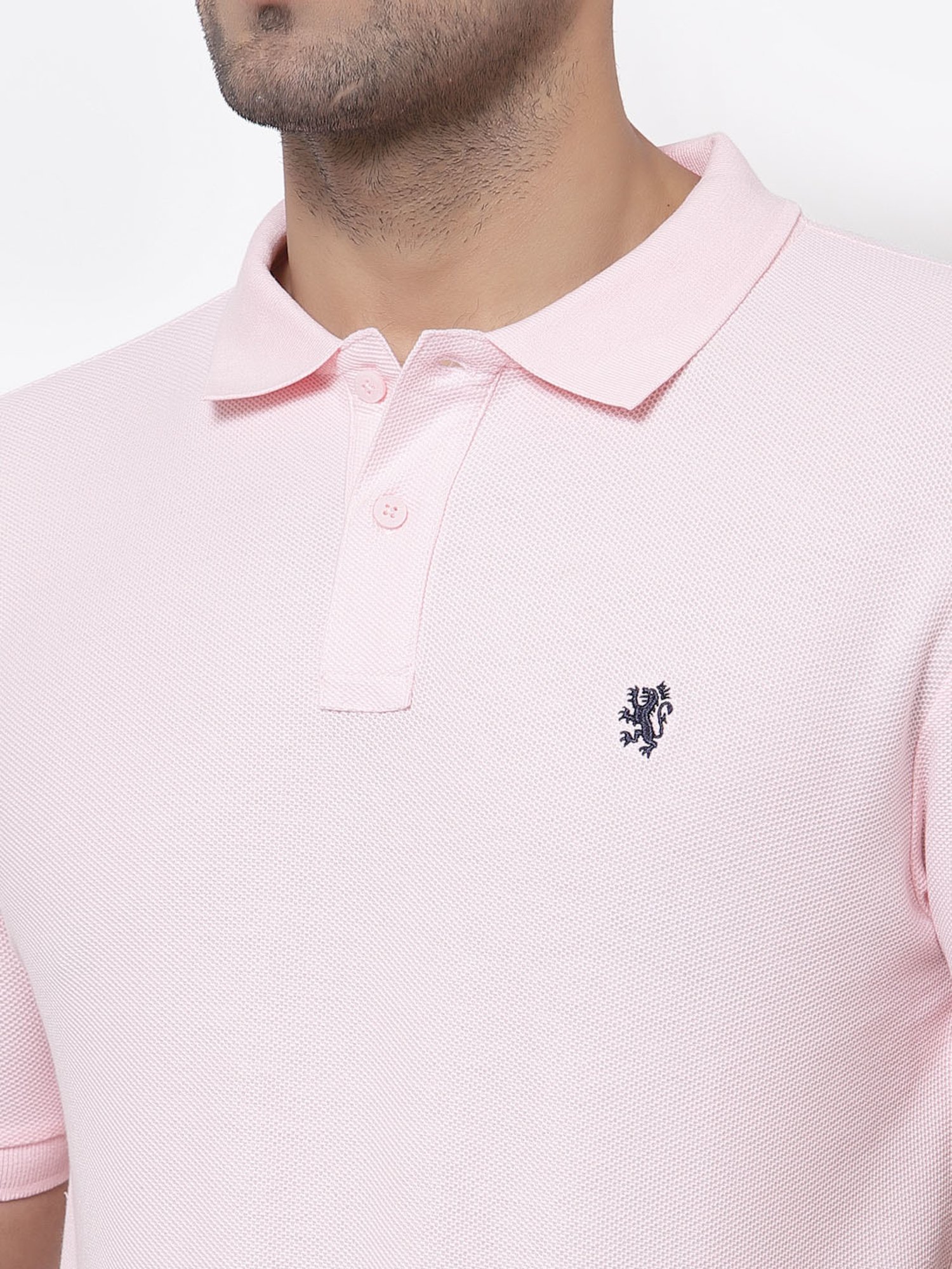 Red Tape Light Pink Cotton Regular Fit Polo T-Shirt
