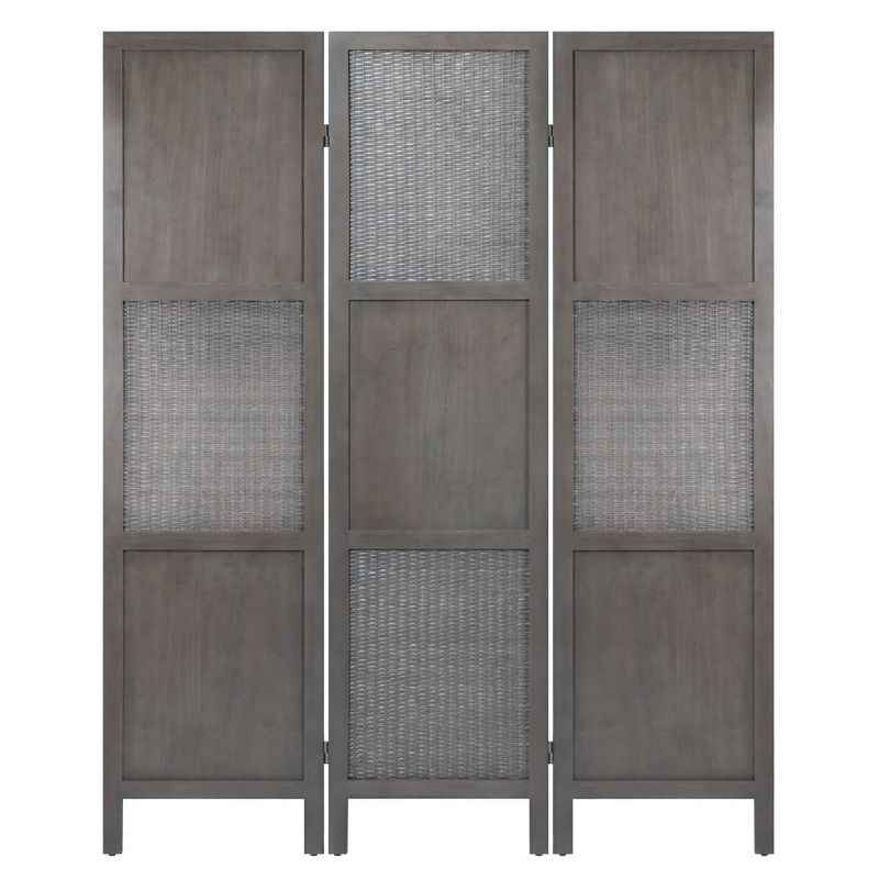 Ramie Folding Screen Gray - Winsome
