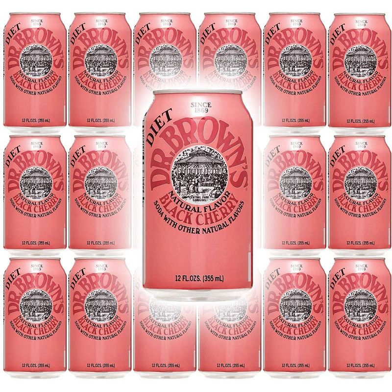 Dr. Brown's Soda Diet Black Cherry 6 pack 72 Fl Oz