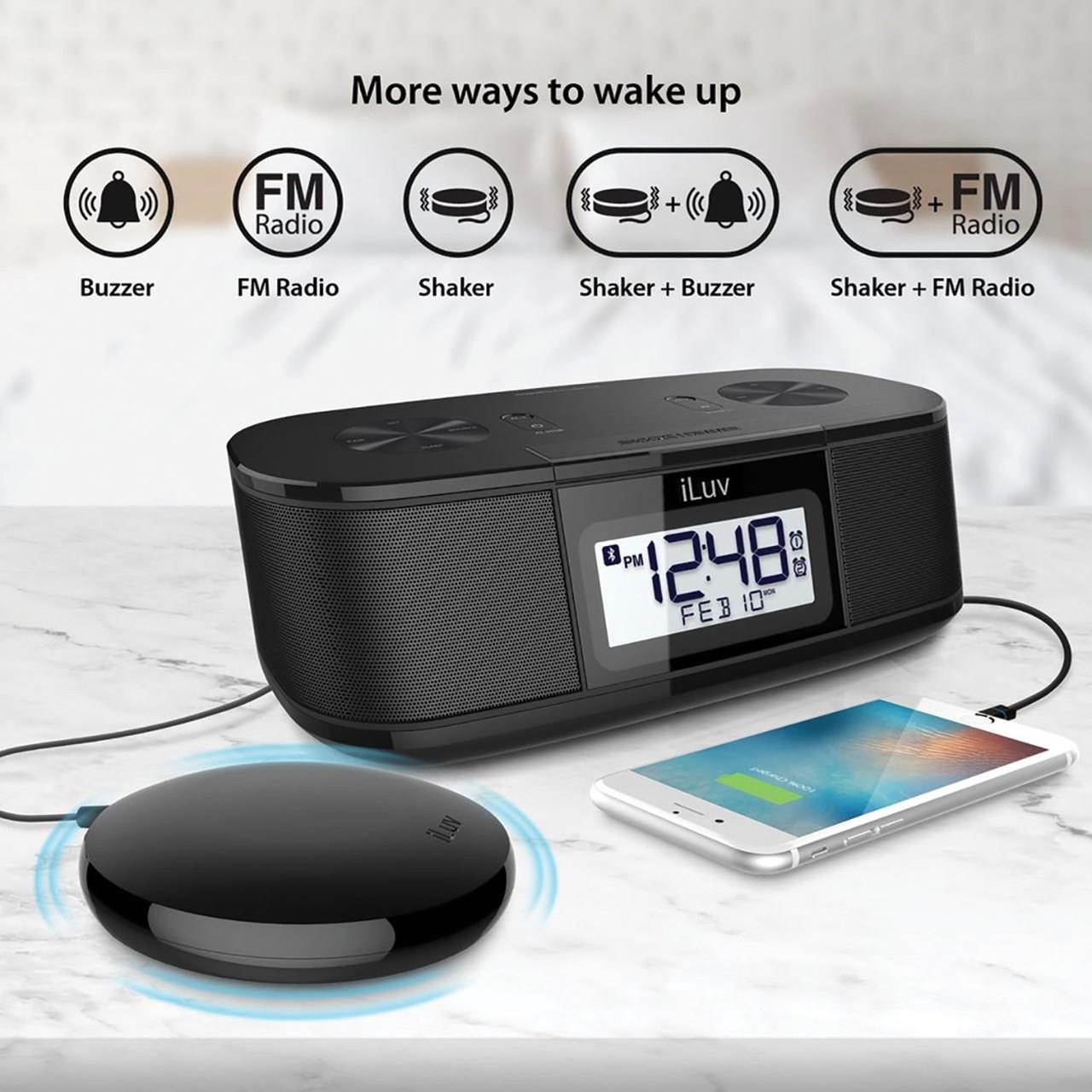 TimeShaker Super Black BT Enabled FM Stereo Clock Radio