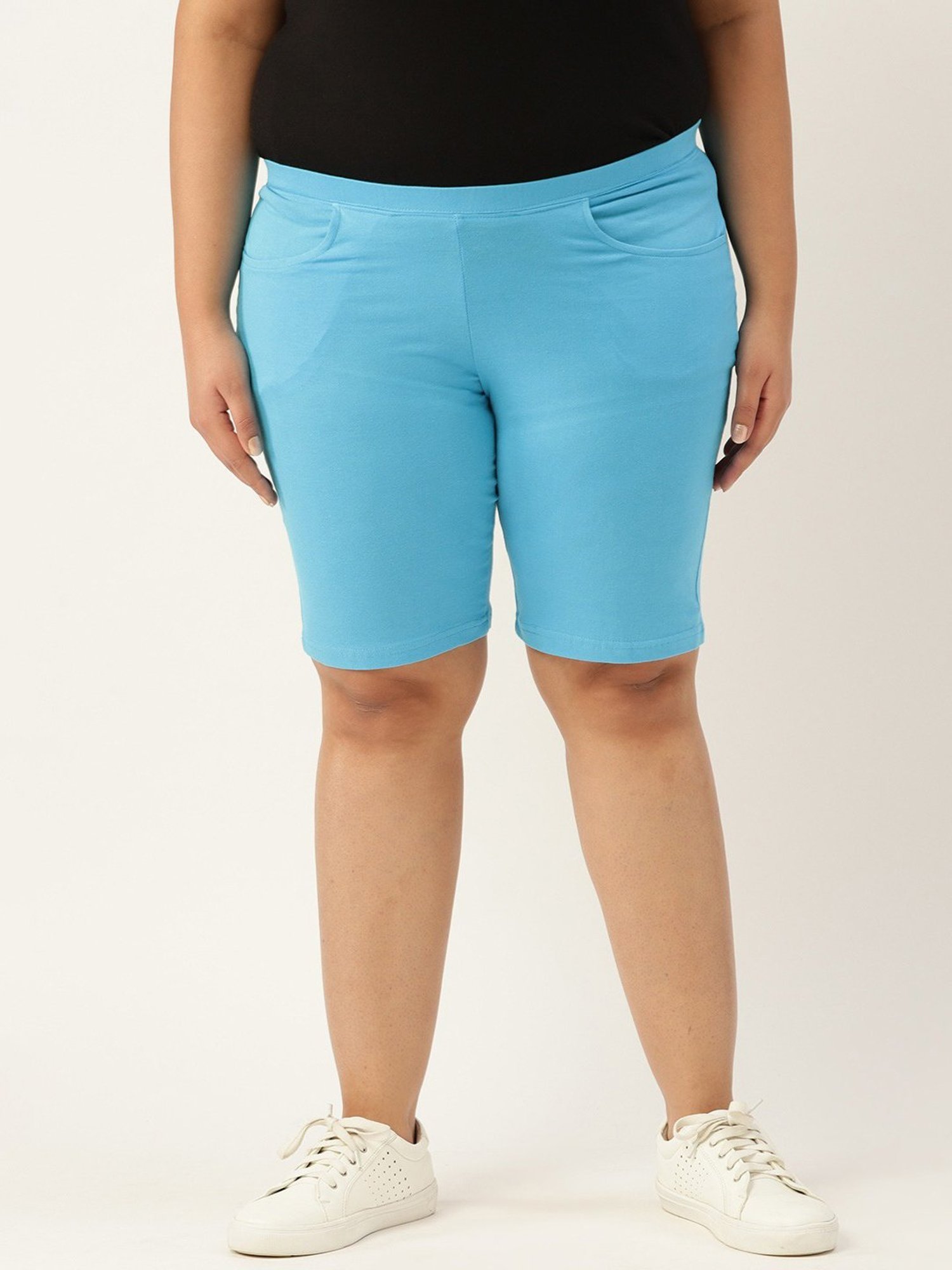 theRebelinme Turquoise Cotton Shorts