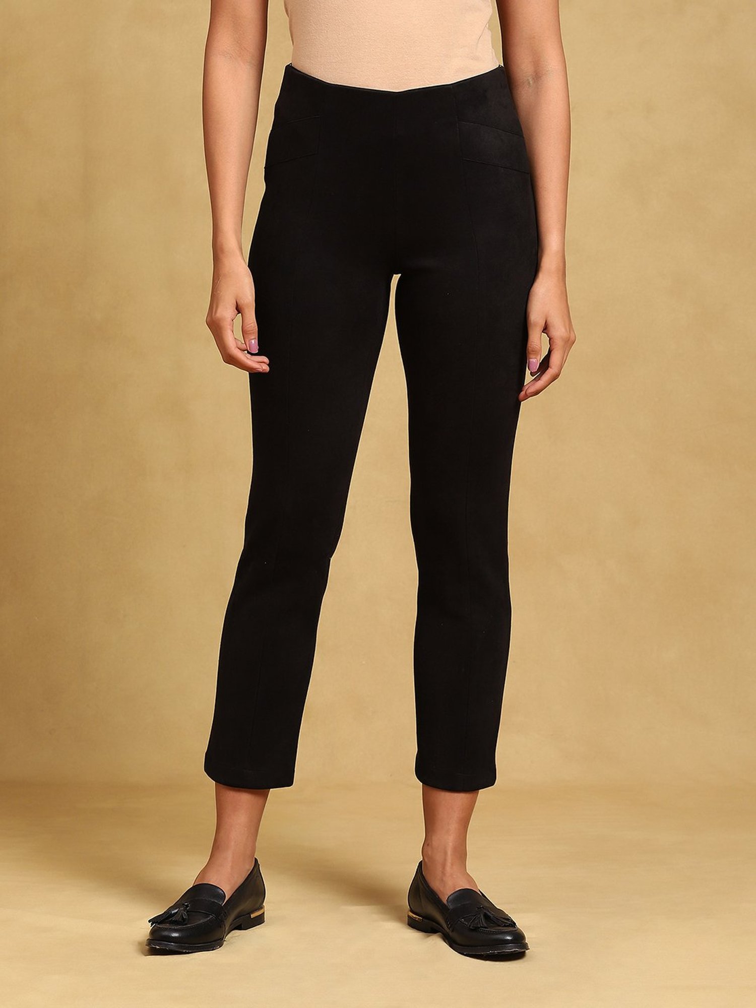 Label Ritu Kumar Black Loose Fit Treggings