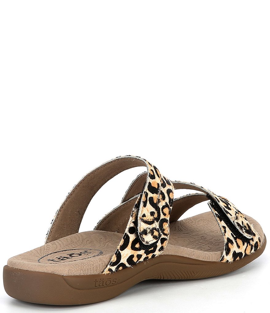 Taos Footwear Double U Leopard Print Haircalf Sandals