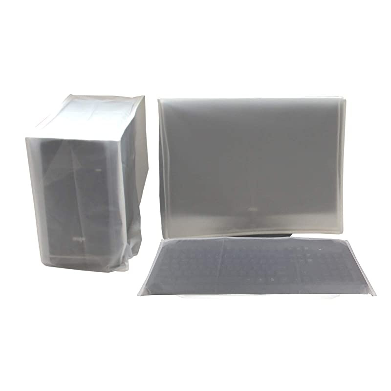 Computer Dust Cover, Monitor +Keyboard+CPU Tower Desktop 3 Pieces Set PC dust Proof Computer Covers Case (19'' Monitor Set)