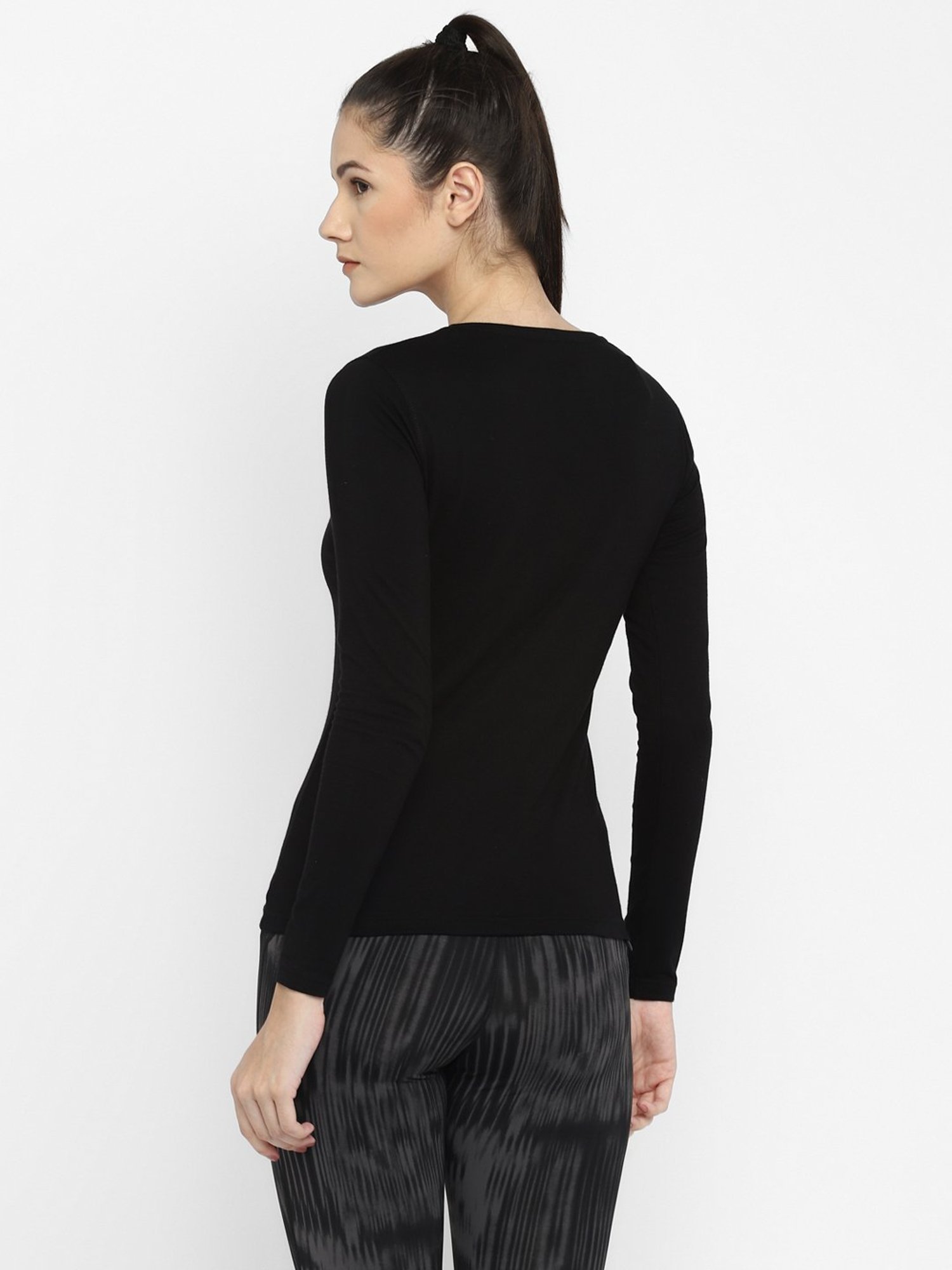 Appulse Black Printed Slim Fit Cotton T-Shirt