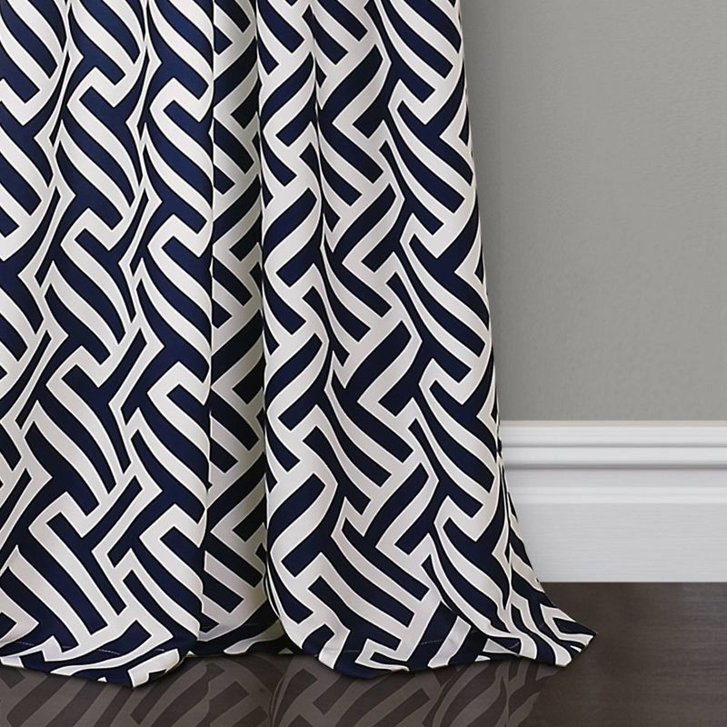 84"x52" Set fo 2 xGiovana Room Darkening Window Curtain Panels Navy - Lush Décor