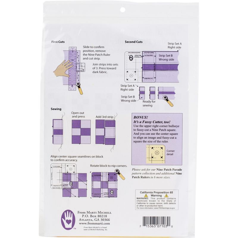 Marti Michell Nine Patch Ruler 5"