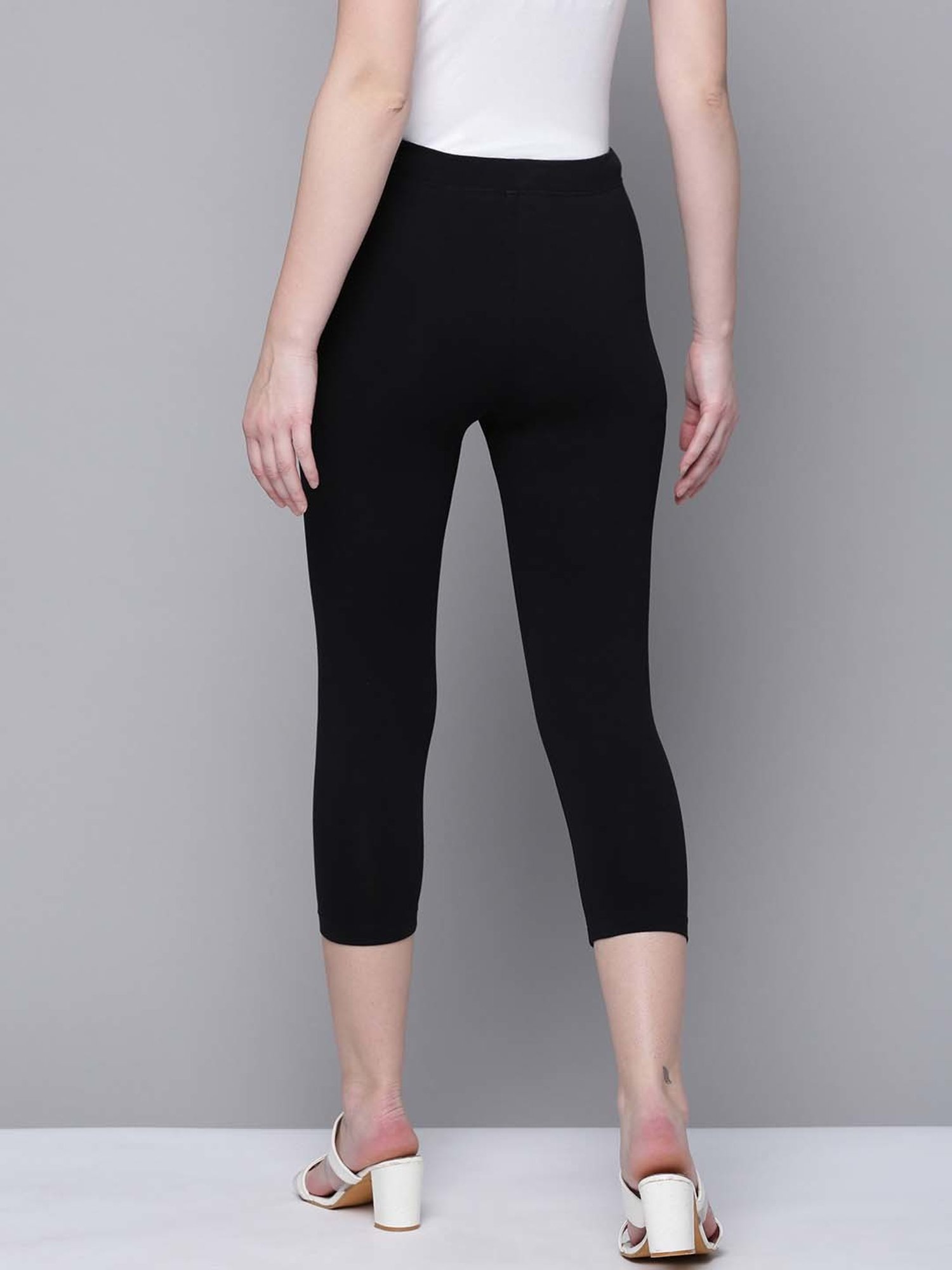 Kryptic Black & White Cotton Capris - Pack Of 2