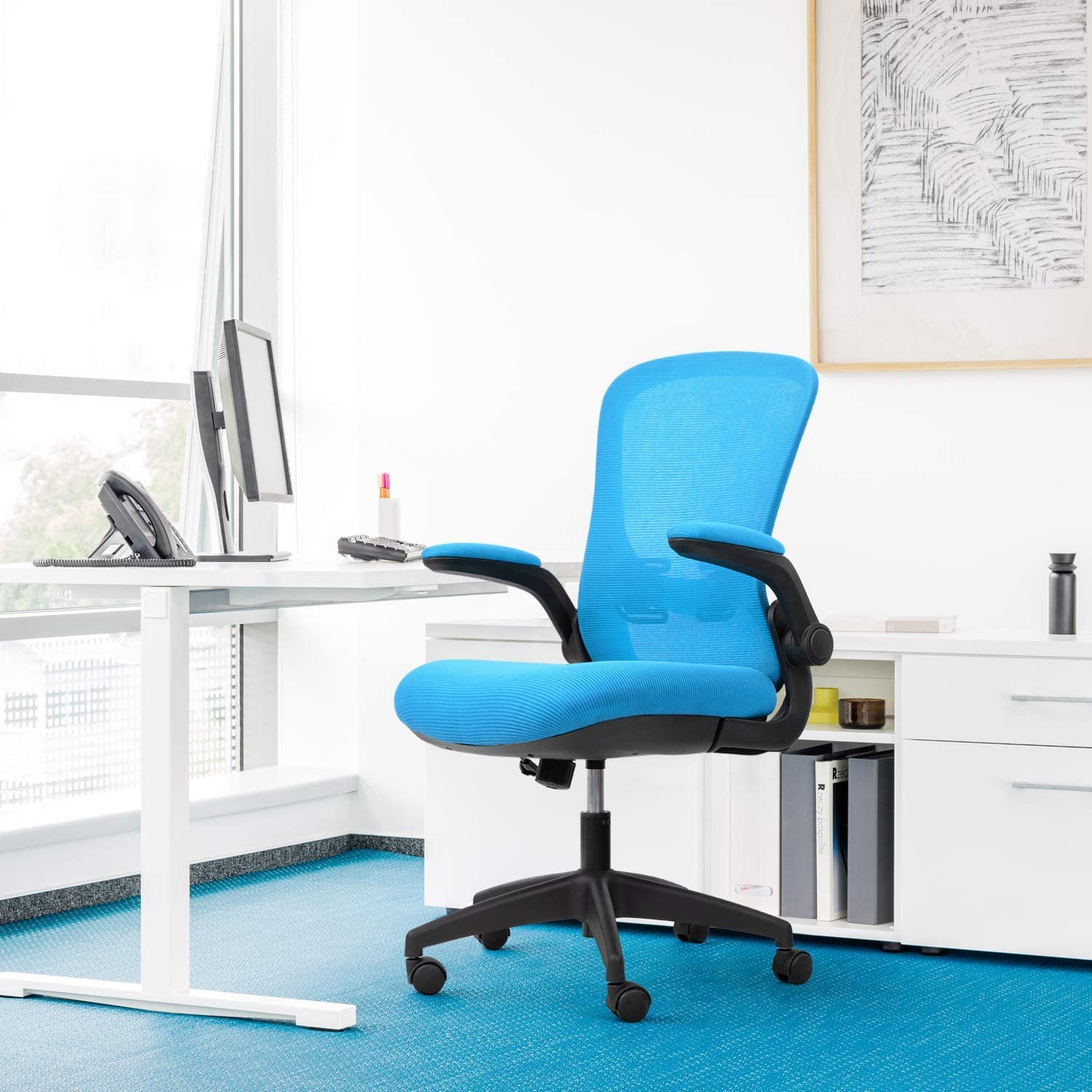 Global Leather Task Chair, Black (8993BK450/550) 