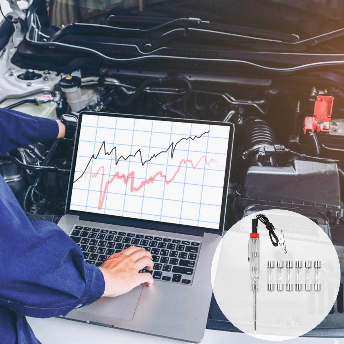 1 Set/7pcs Car Voltage Tester Electrical Tester Automotive Test Pencil