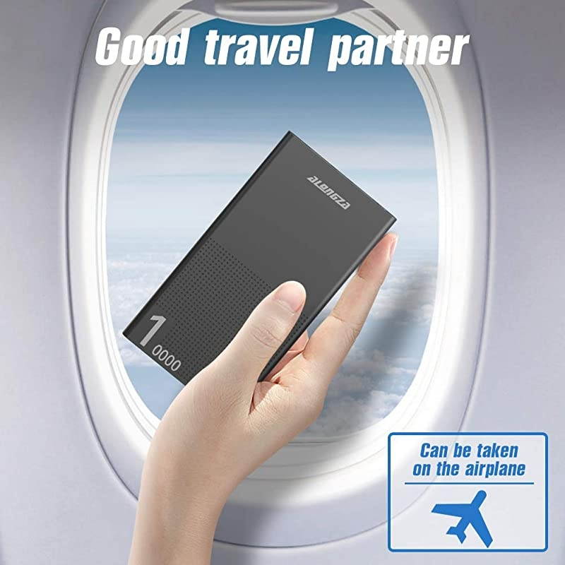 Compact 10000mAh Portable Charger Cell Phone Battery Charger with Dual USB Ports High Capacity Backup Battery Charger External Battery Pack for iPhone Samsung Android and More