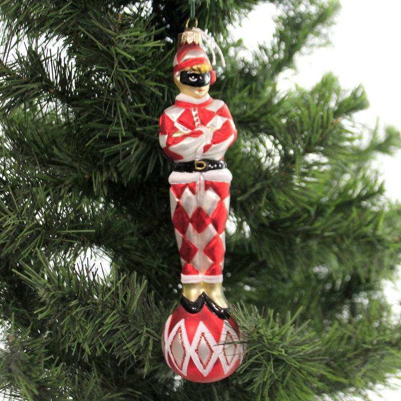 Holiday Ornament Harlequin Red/White Halloween Mask Diamond Mardi  -  Tree Ornaments