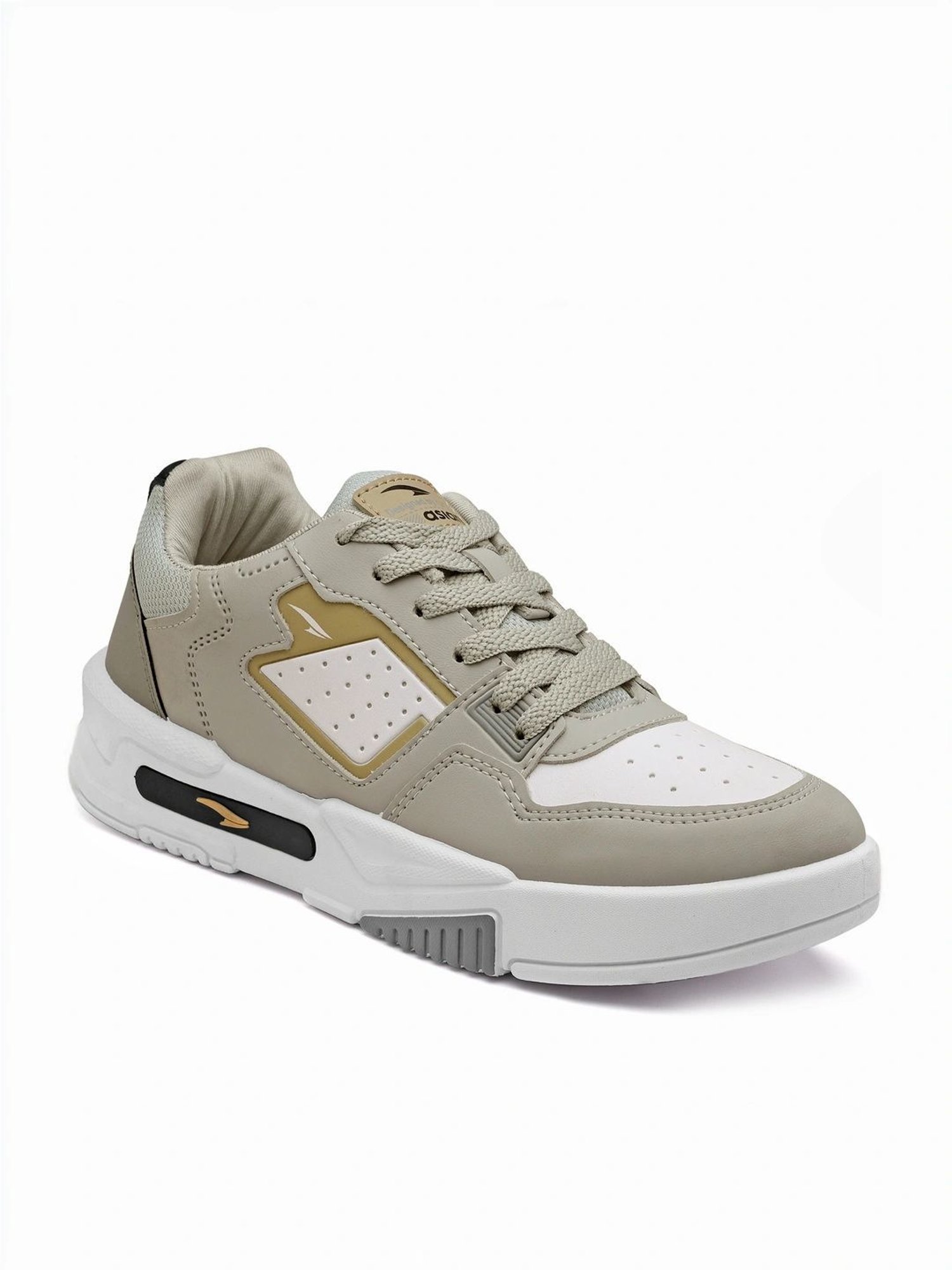 Asian Men's Grey & White Casual Sneakers