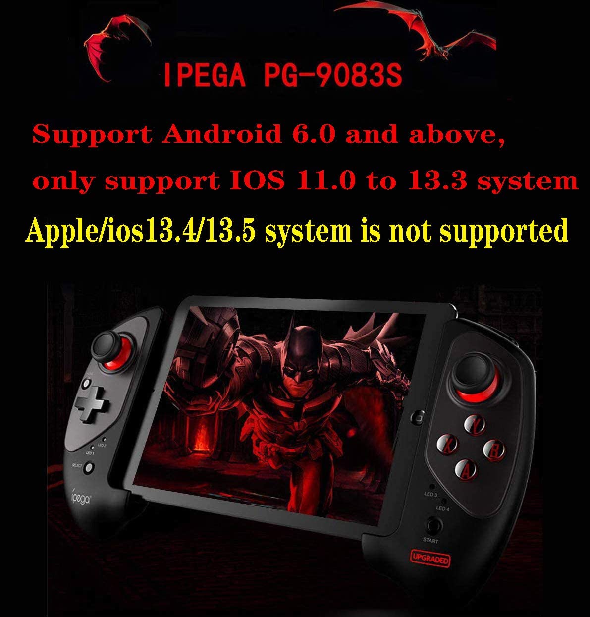 Wireless 4.0 Smart PUBG Mobile Game Controller for Android/iOS Mobile Phone Tablet (Android 6.0 and Higher Systems, ios11.0-13.3 Systems, not Compatible with 13.4 and Higher Systems)