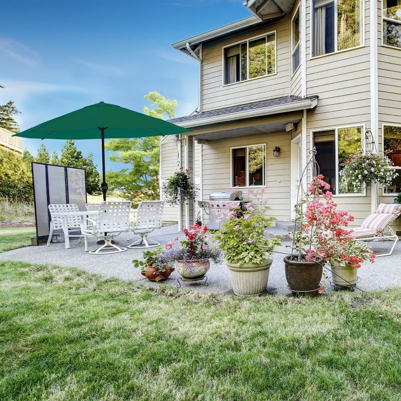 9' x 5' Rectangular Double Top Patio Outdoor Market Umbrella Emerald Green - Crestlive Products