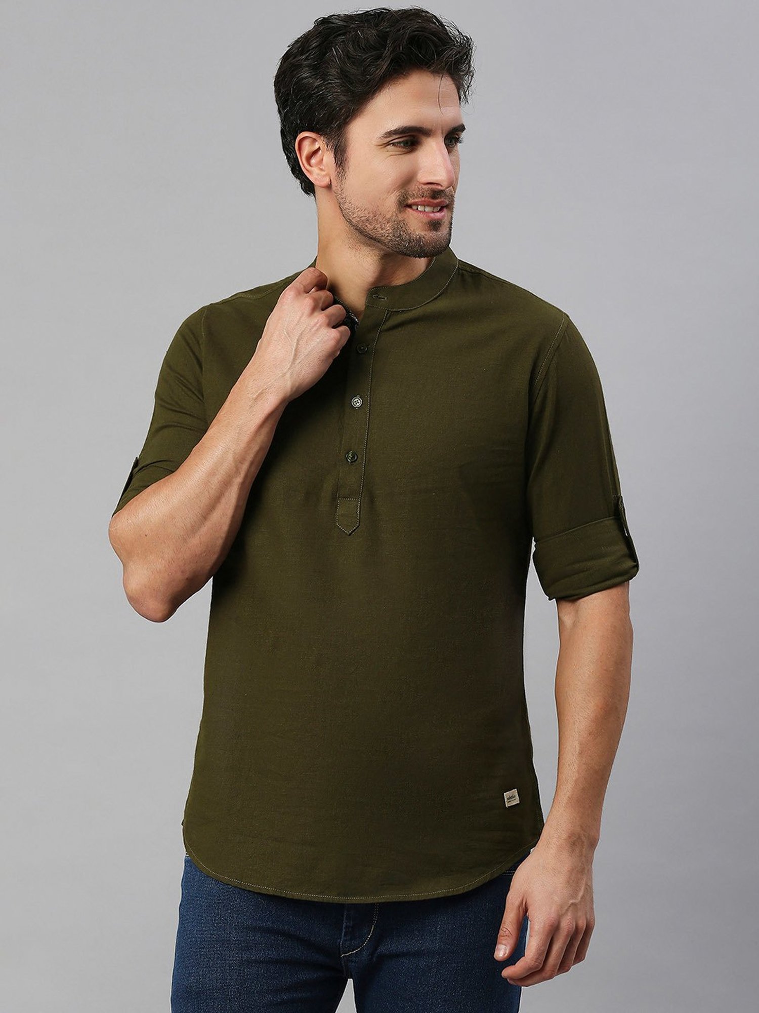 SOLEMIO Green Slim Fit Shirt