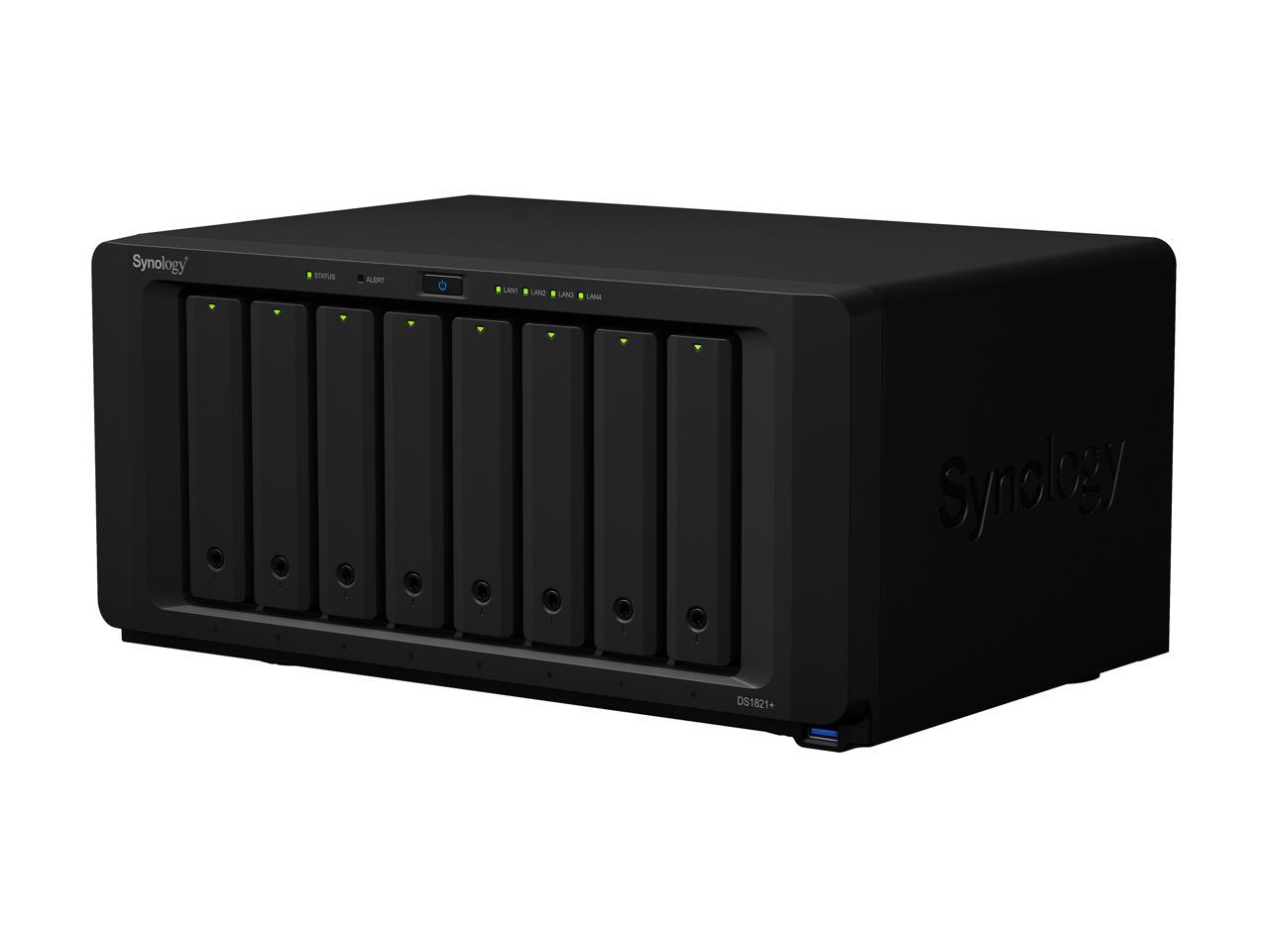 Synology DS1821+ DiskStation with 32GB RAM and 96TB (8 x 12TB) of Seagate Ironwolf PRO NAS Drives and 800GB (2x400GB) NVME Cache Fully Assembled and Tested By CustomTechSales