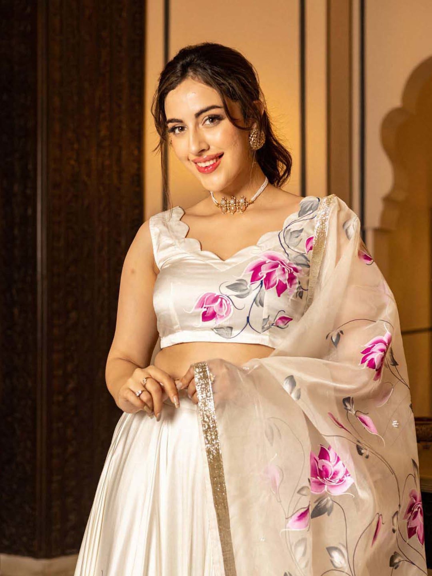 studiorasa Purple Hand Block Print Lehenga Set