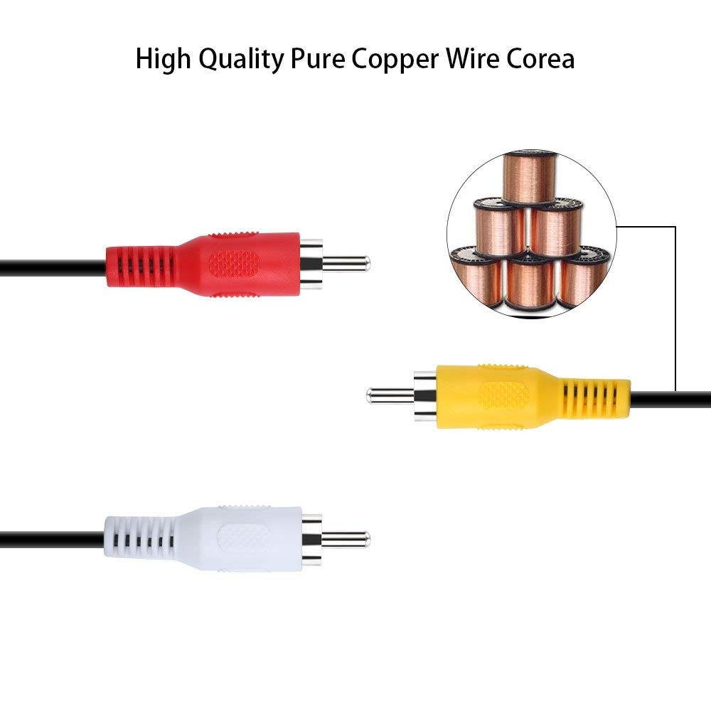 1.5M 3.5mm Jack Plug Male to 3 RCA Adapter AUX Cables 3.5 to RCA Male Audio Video AV Cable Wire Cord for Hi-Fi Stereo