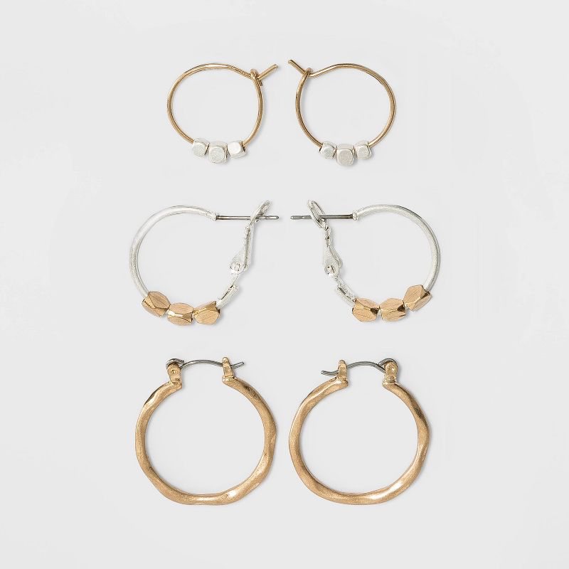 Medium Flat Hoop Earrings - A New Day™ Silver