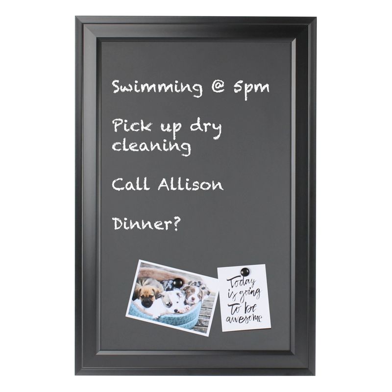 19" x 28" Bosc Framed Magnetic Chalkboard Black - DesignOvation
