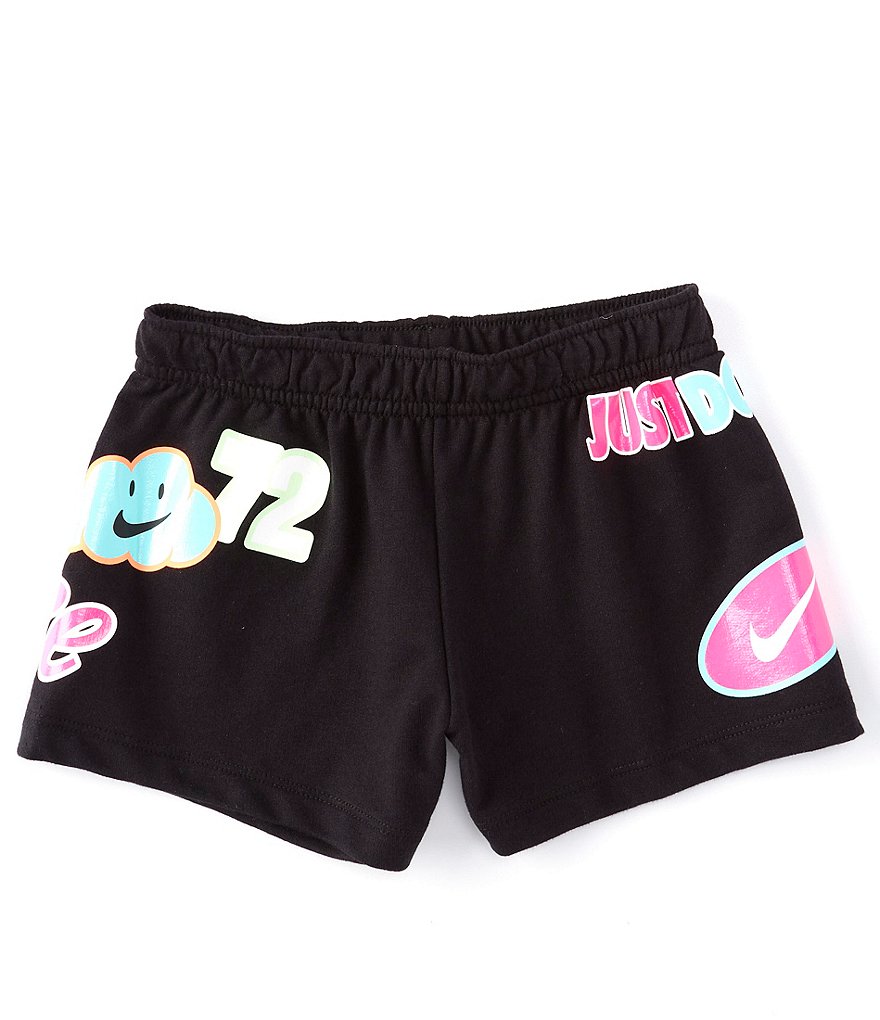 Nike Little Girls 2T-6X Patches French Terry Shorts
