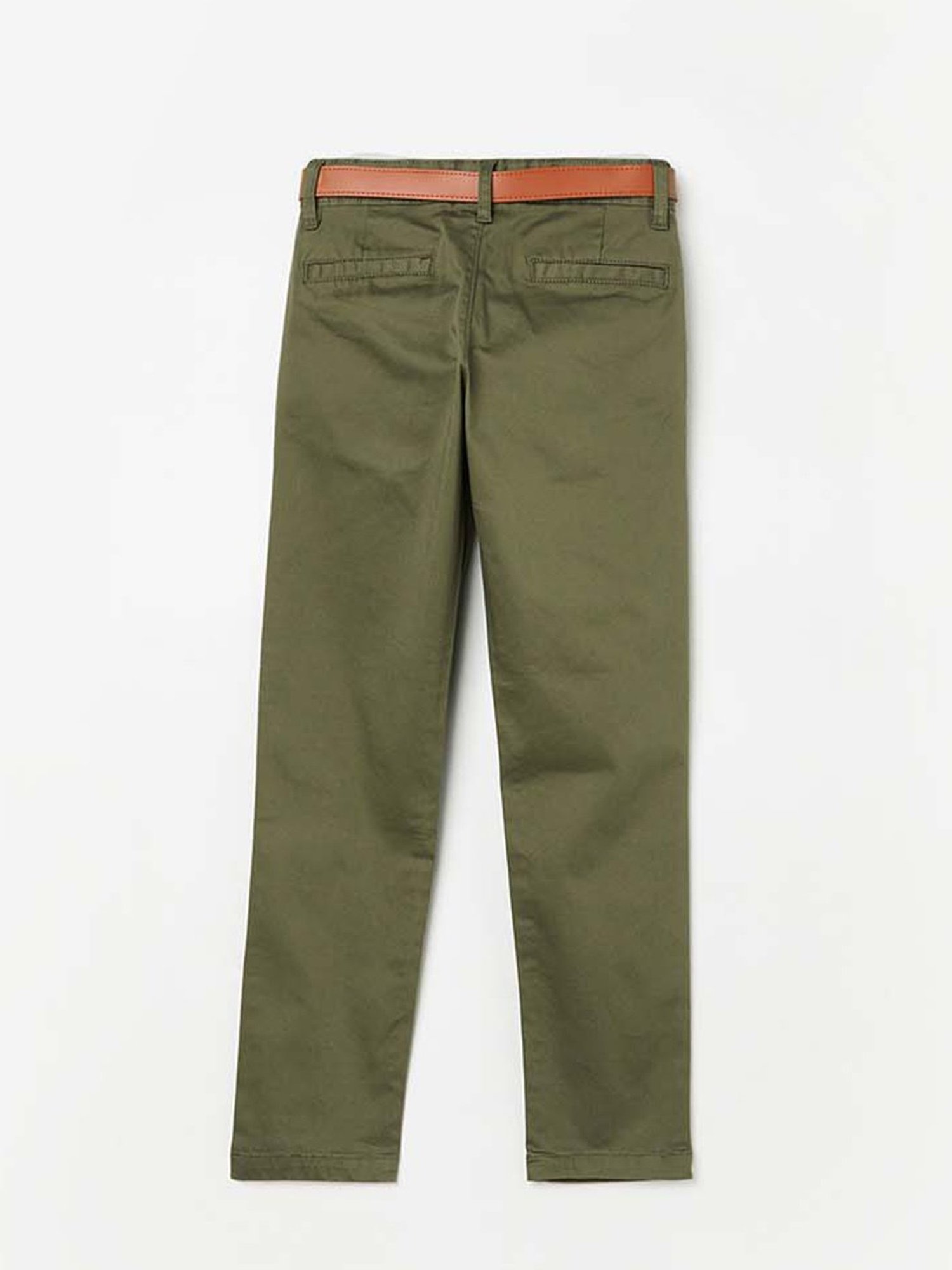 Fame Forever by Lifestyle Boys Olive Cotton Regular Fit Pants