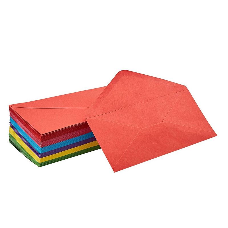 Business Envelopes - 120-Pack #10 Envelopes, Standard V-Flap Envelopes for Office, Invoices, Letters, Windowless Design, Gummed Seal 6 Assorted Colors