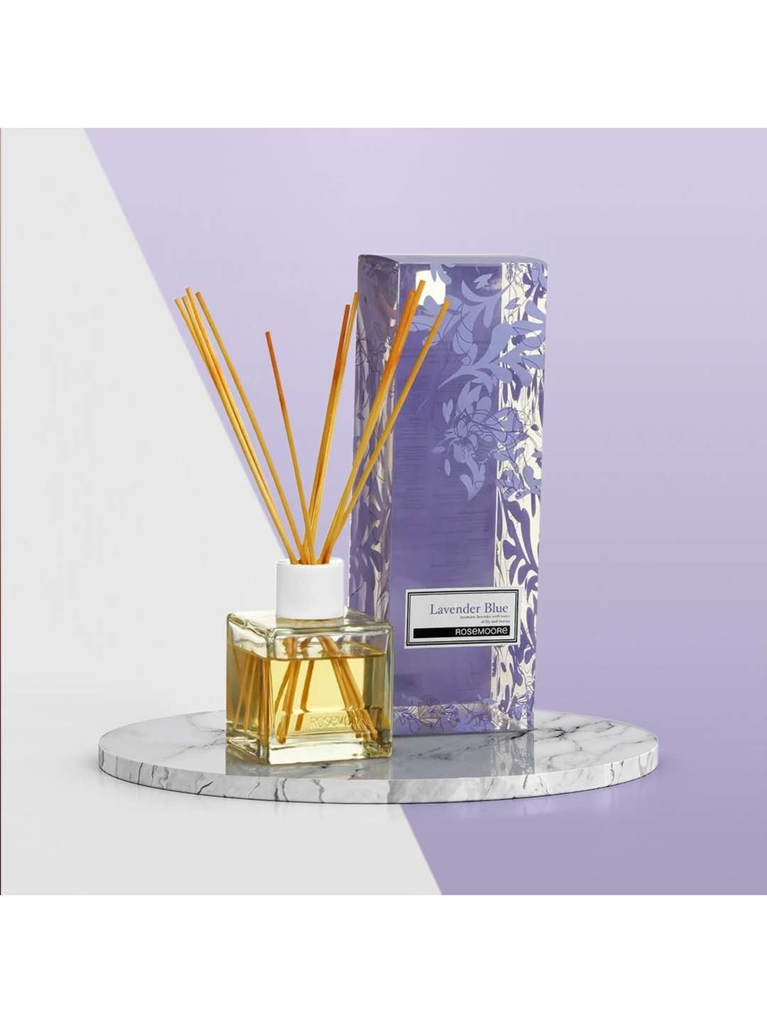 Rosemoore Reed Diffuser set with aroma oil & reed stick Lavender blue - (200 ml)