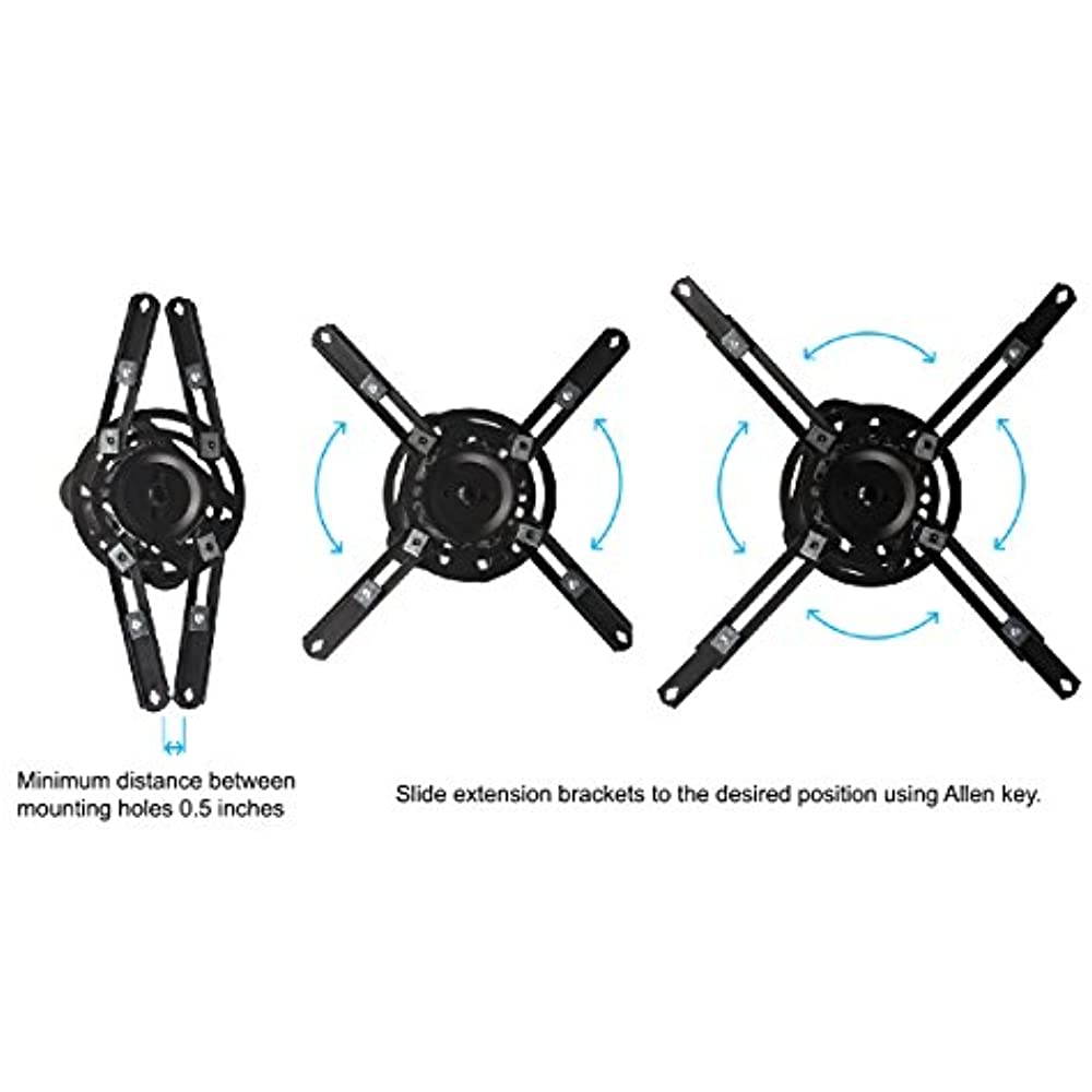 QualGear&reg; PRB-717-BLK Universal Ceiling Mount Projector Accessory