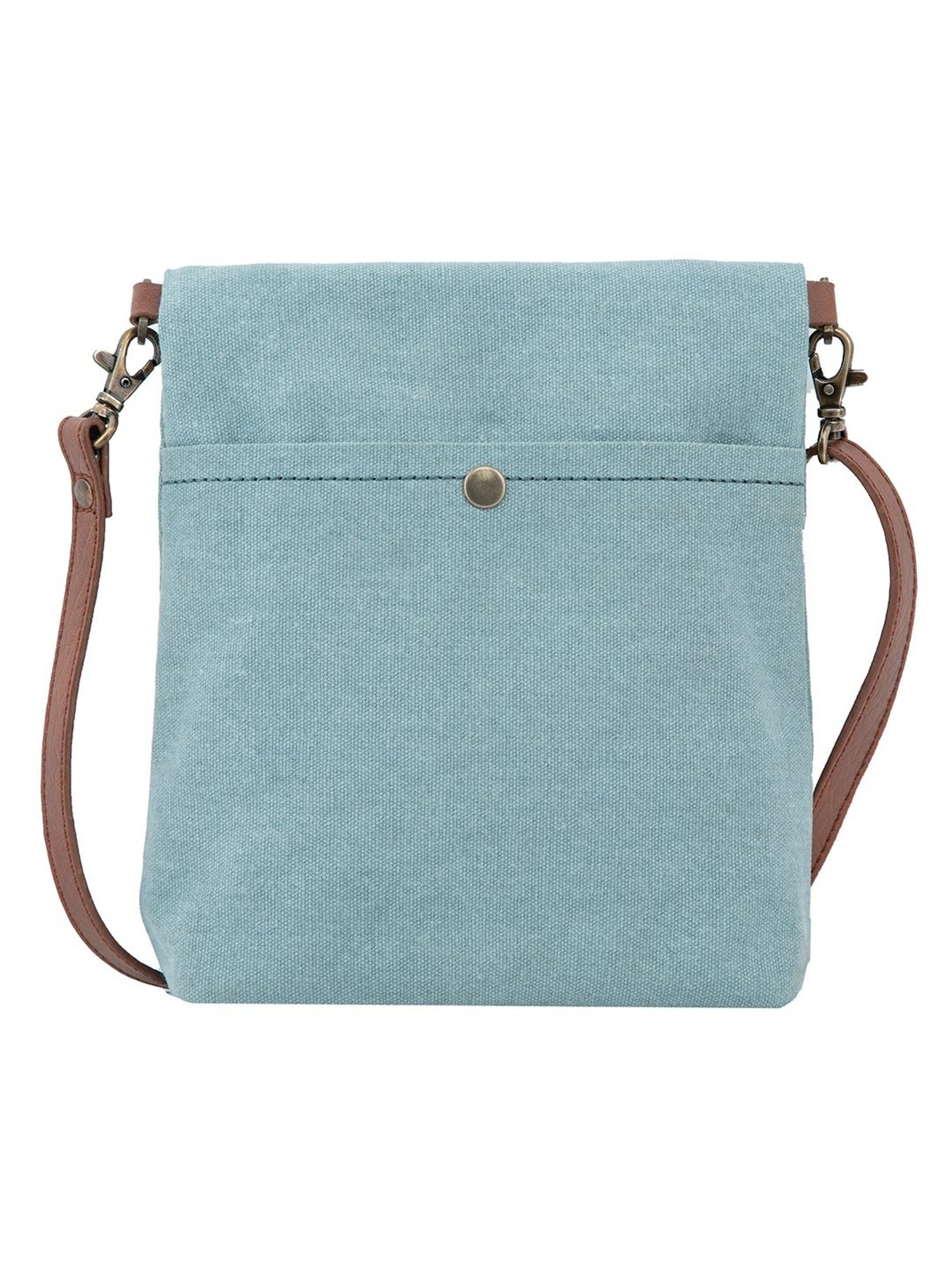 Mona B Sky Blue Solid Small Cross Body Bag