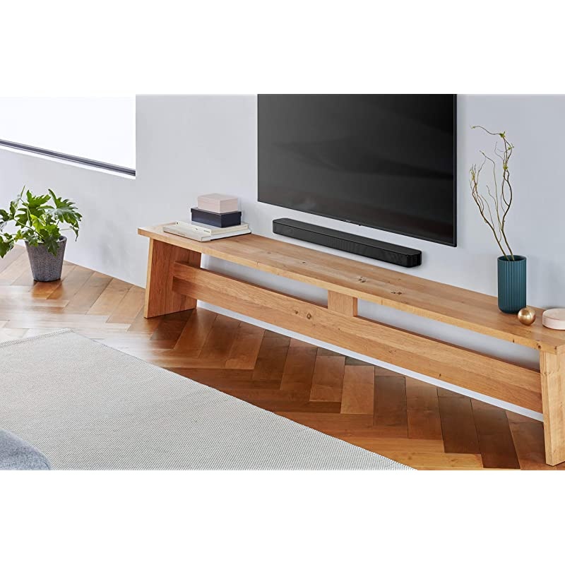 S100F 2.0ch Sound Bar with Bass Reflex Speaker, Integrated Tweeter and Bluetooth, (HTS100F) (Renewed)