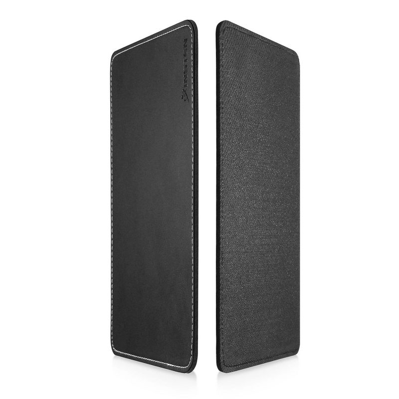 Insten Black Leather Mouse Pad with Anti-Slip Rubber Base & Waterproof Coating & Elegant Stitched Edges