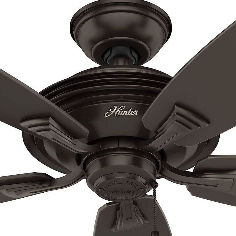 Hunter Fan Company 53347 Rainsford 52 Inch Multi Speed Quiet Indoor/Outdoor Home Ceiling Fan with Speed Adjustment Pull Chain Control, Premier Bronze