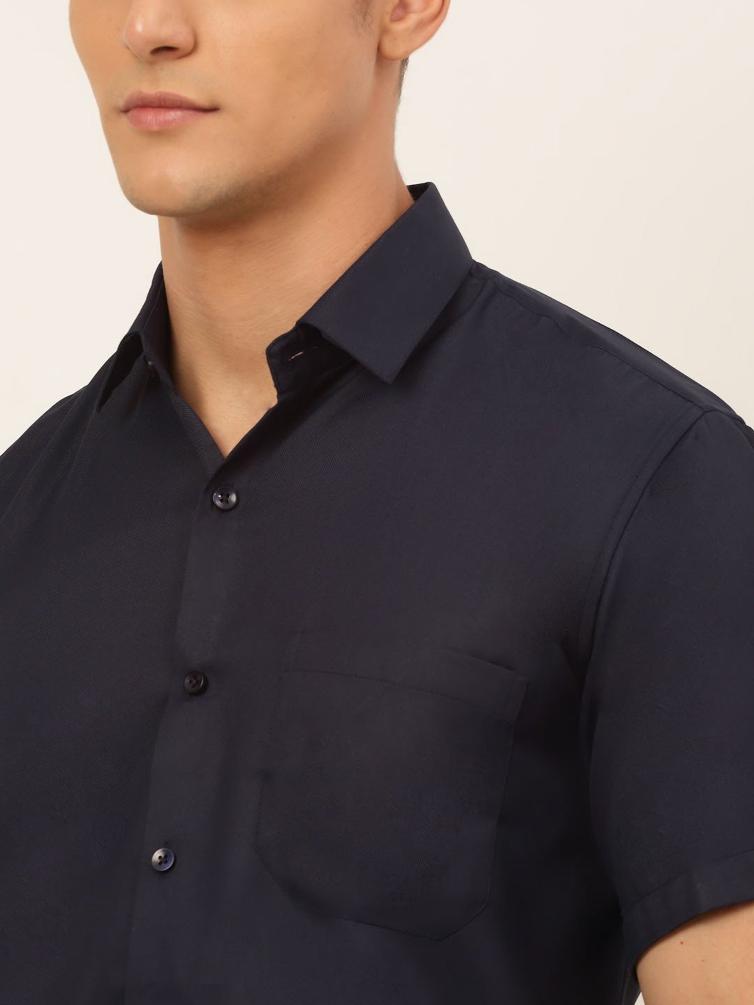 Jainish Navy Regular Fit Shirt