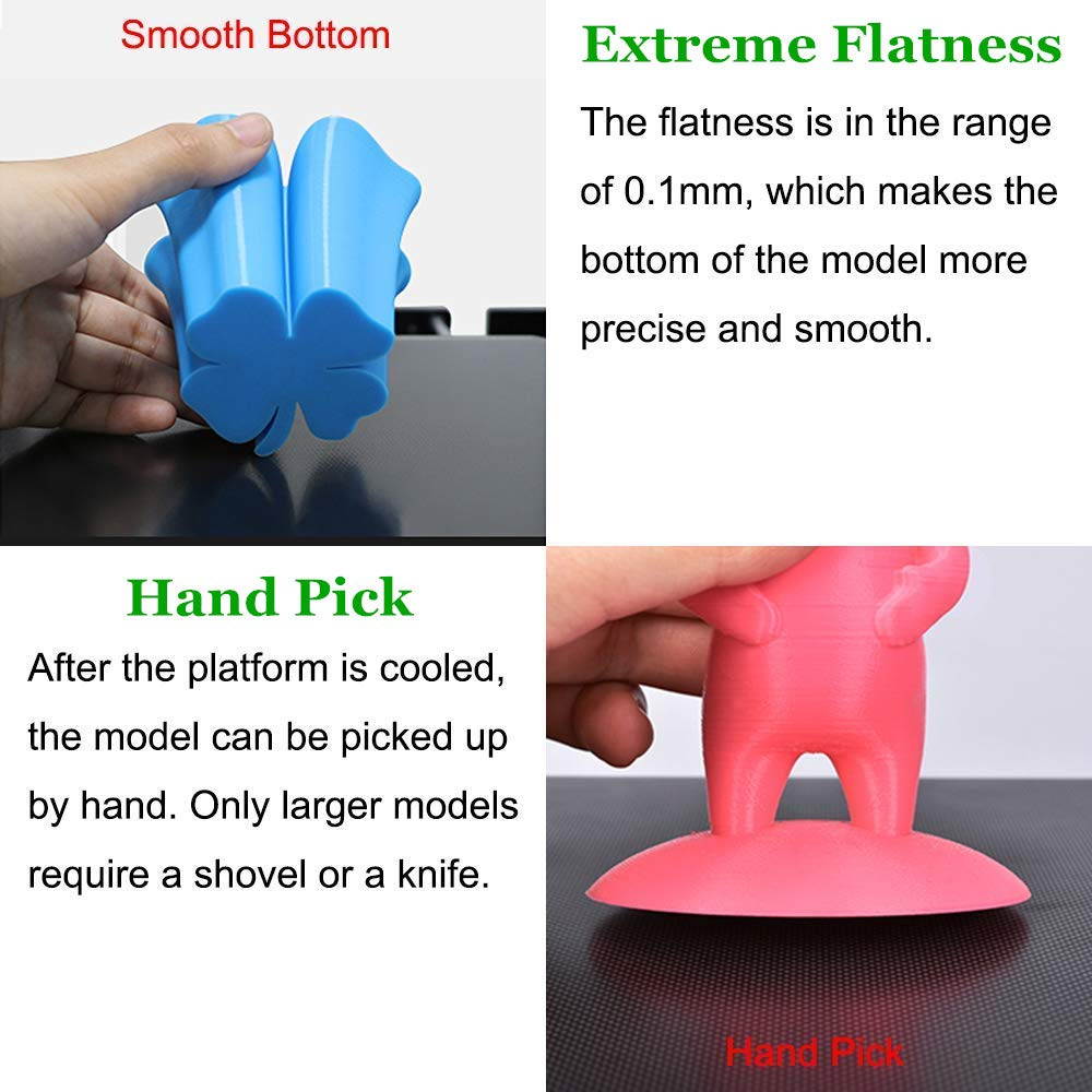 Aystkniet Creality Ender 3 Glass Bed Upgraded, 3D Printer Platform Tempered Glass Plate Build Surface with Microporous Coating, 235 X 235 X 4 MM