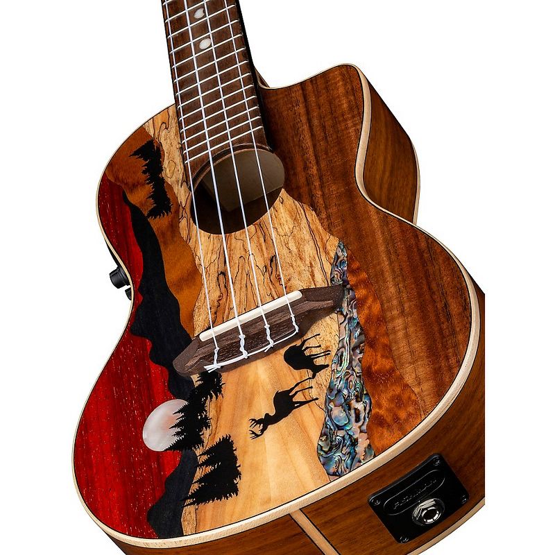 Luna Guitars Vista Deer Tropical Wood Concert Acoustic-Electric Ukulele Gloss Natural
