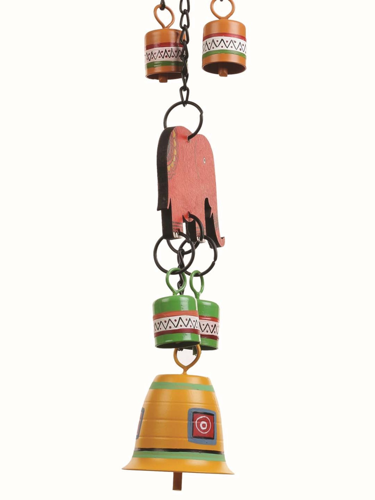 VarEesha Multicolor Wood Elephant Tinkle Bells Windchime - Set of 1