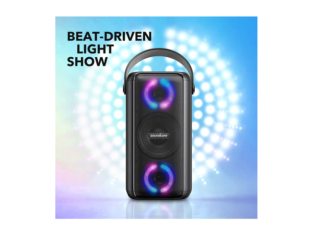 Soundcore Trance Bluetooth Speaker, Party Speaker with 18 Hour Playtime, BassUp Technology, Huge 80W Sound, LED Lights, Soundcore App, IPX7 Waterproof, Wireless Speaker for Indoors and Outdoors