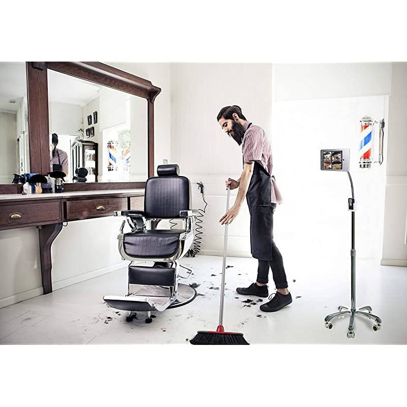 PADHSFK9 HeavyDuty Security Floor Stand with Locking Wheels for iPad Gen 56 iPad Pro 97 and iPad Air