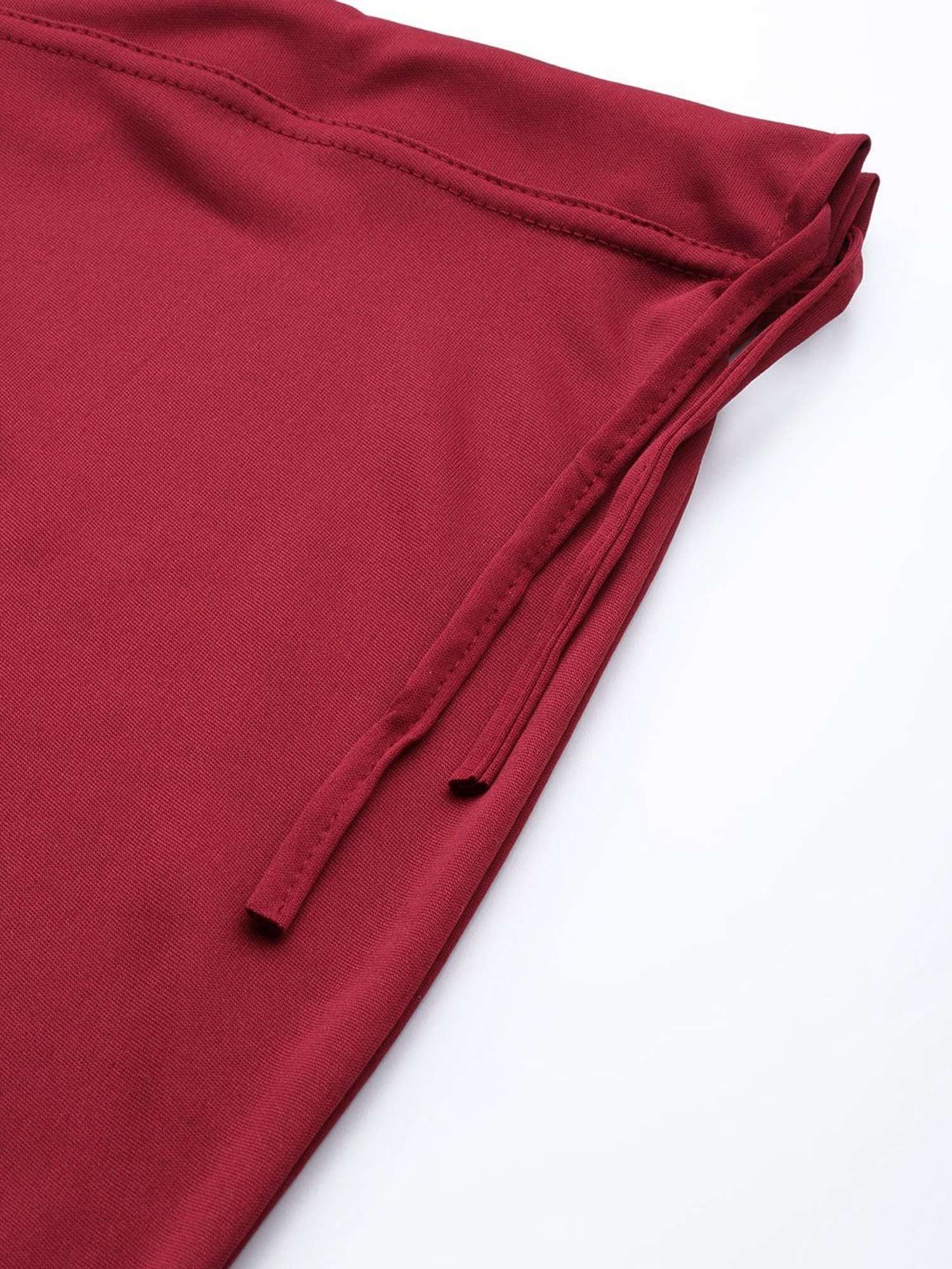 Ms.Lingies Maroon Plain Saree Shapewear