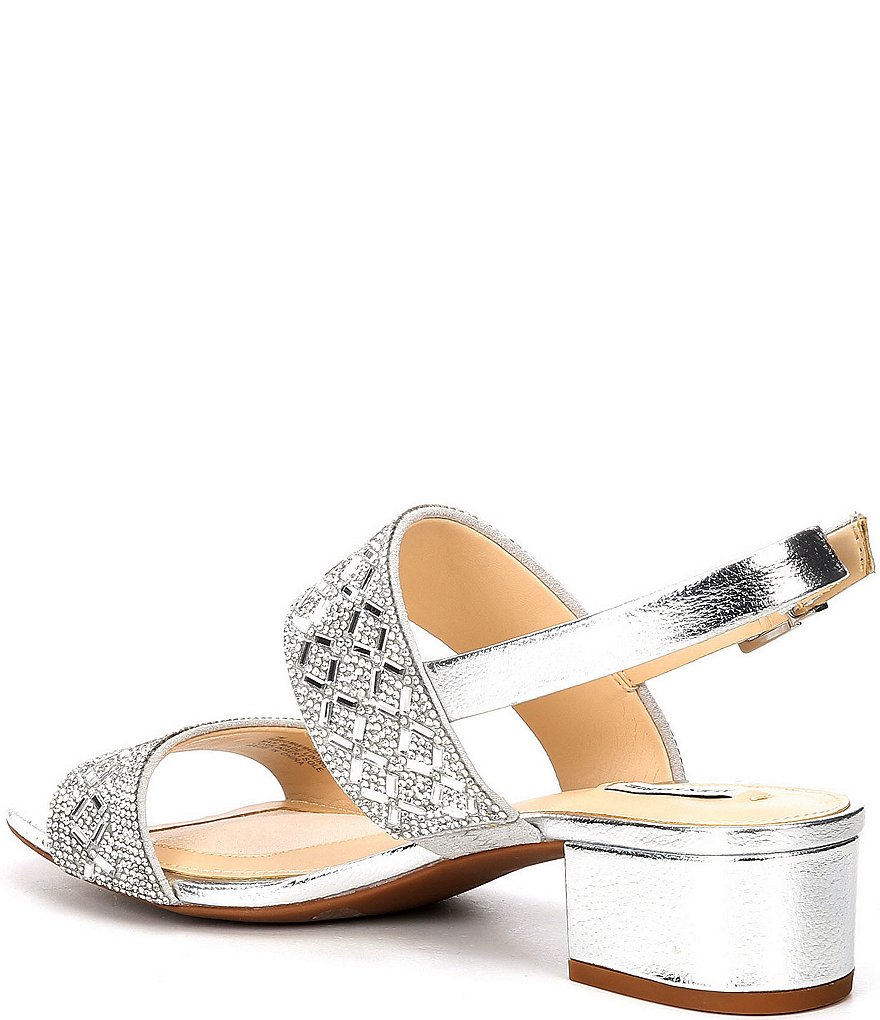 Alex Marie CalinaTwo Rhinestone Block Heel Sandals